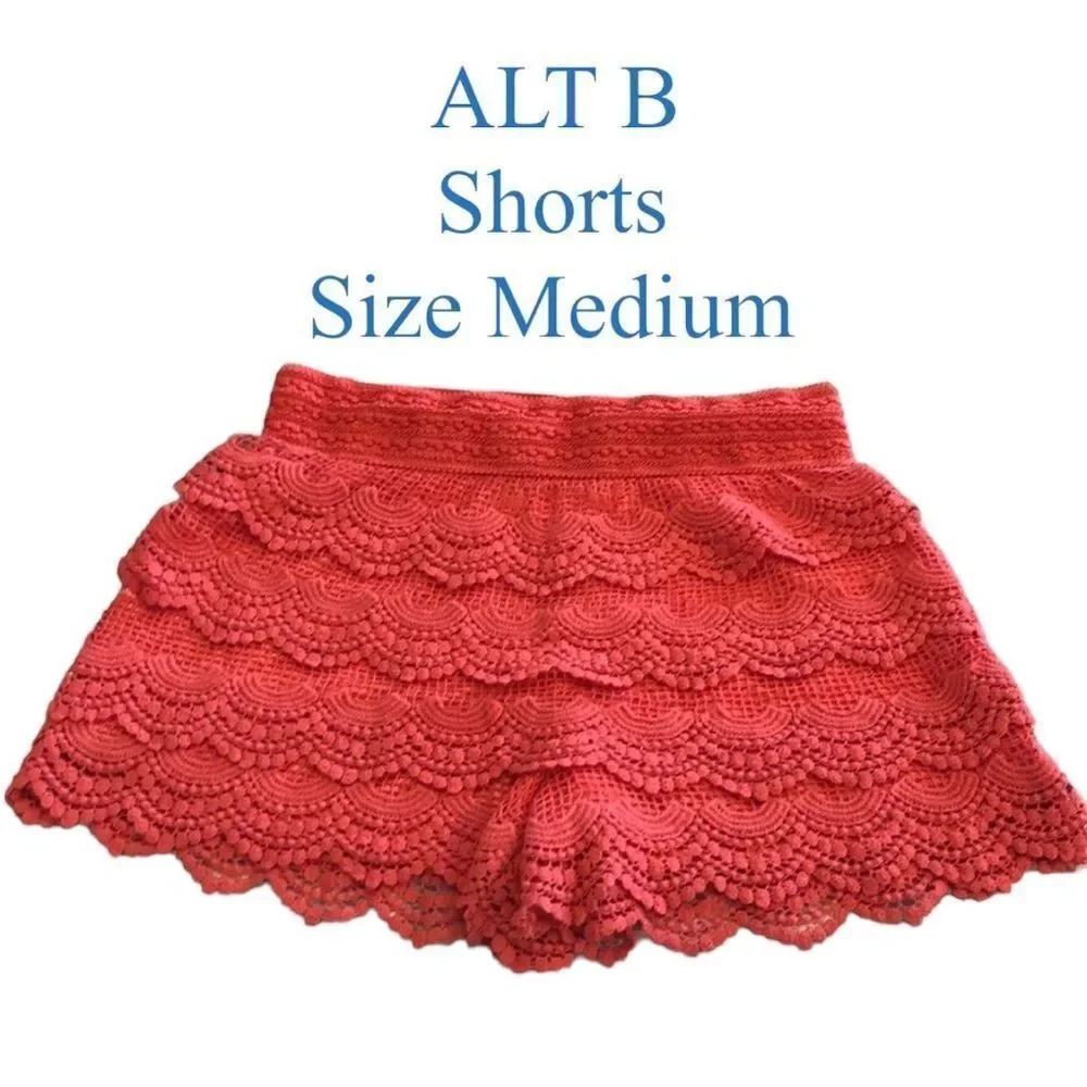 Alt B Orange Crochet Lace shorts Size Medium